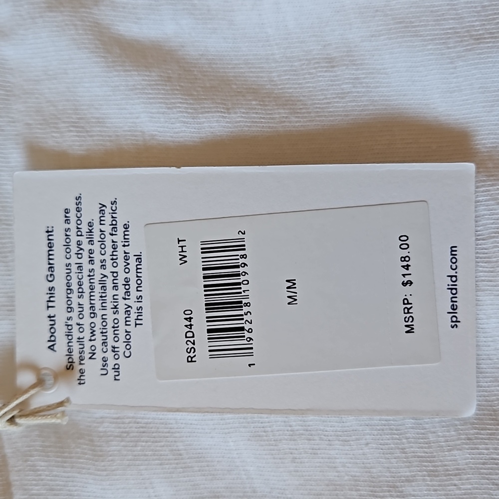 Splendid white knit cotton short seleeves blouson mini dress size medium - Picture 16 of 16